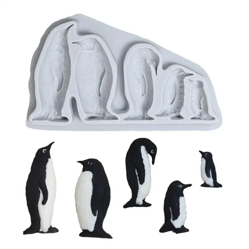 

Симпатичные формы для кубиков льда, термостойкая форма для пингвина, 3D лоток для кубиков льда в виде пингвина с забавной формой для кубиков льда, конфет, шоколада