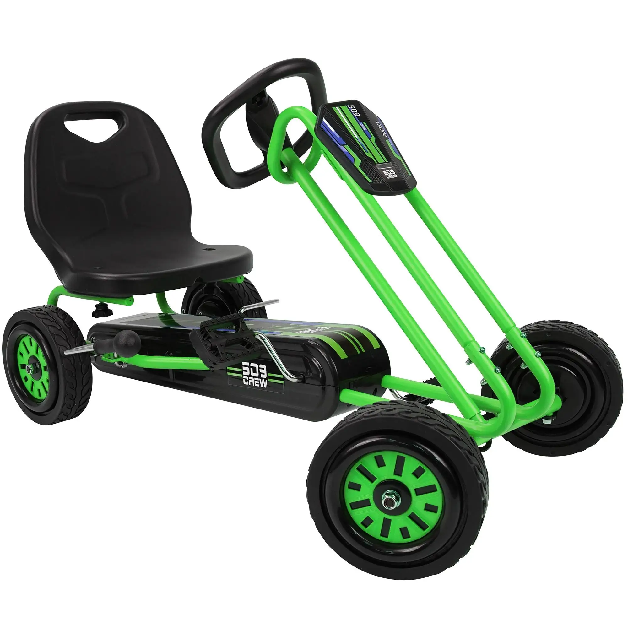 

Rocket Pedal Green Go Kart - Ride on Toy for Boys & Girls With Ergonomic Adjustable Seat & Sharp Handling, Ages 4+