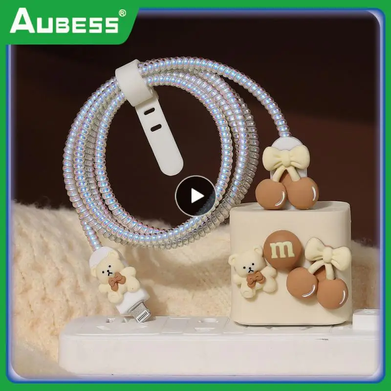 

Cute Cable Protector Dustproof And Moistureproof Does Not Affect Charging Charger Case Breathable Soft Bright Universal
