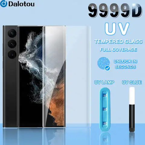 9999D УФ закаленное стекло для Samsung Galaxy S22 Ultra S21 S20 Plus защита для экрана на S10 S8 S9 S10E S10 5G Note 20 10 9 8 пленка
