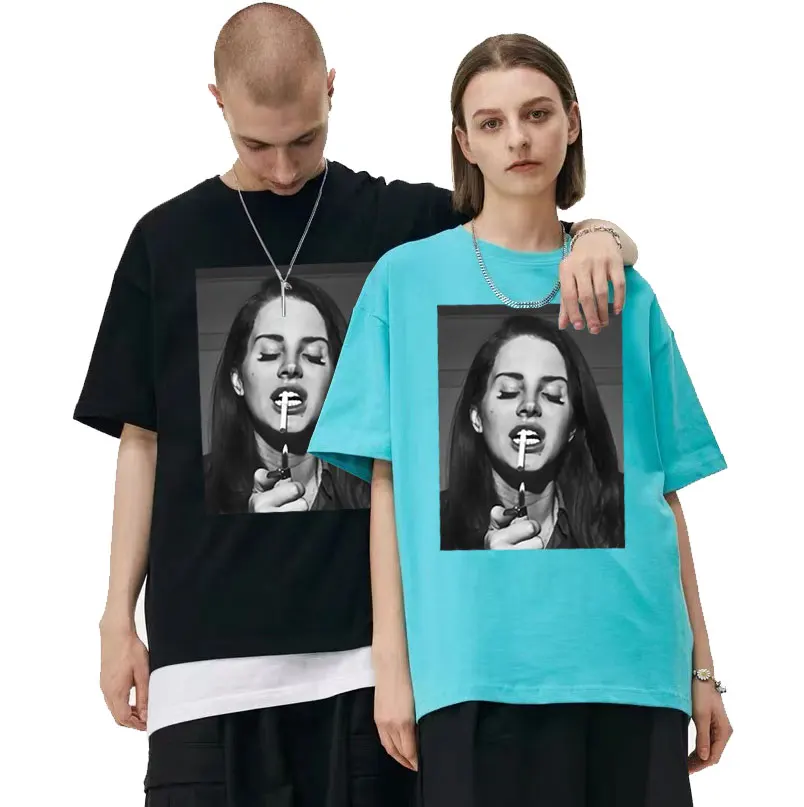 

Lana Del Rey Lana Del Rey Sexy Graphics Printed T-shirts Fashion Oversized Tshirt Men Women Summer Hip Hop Cotton Black T Shirt
