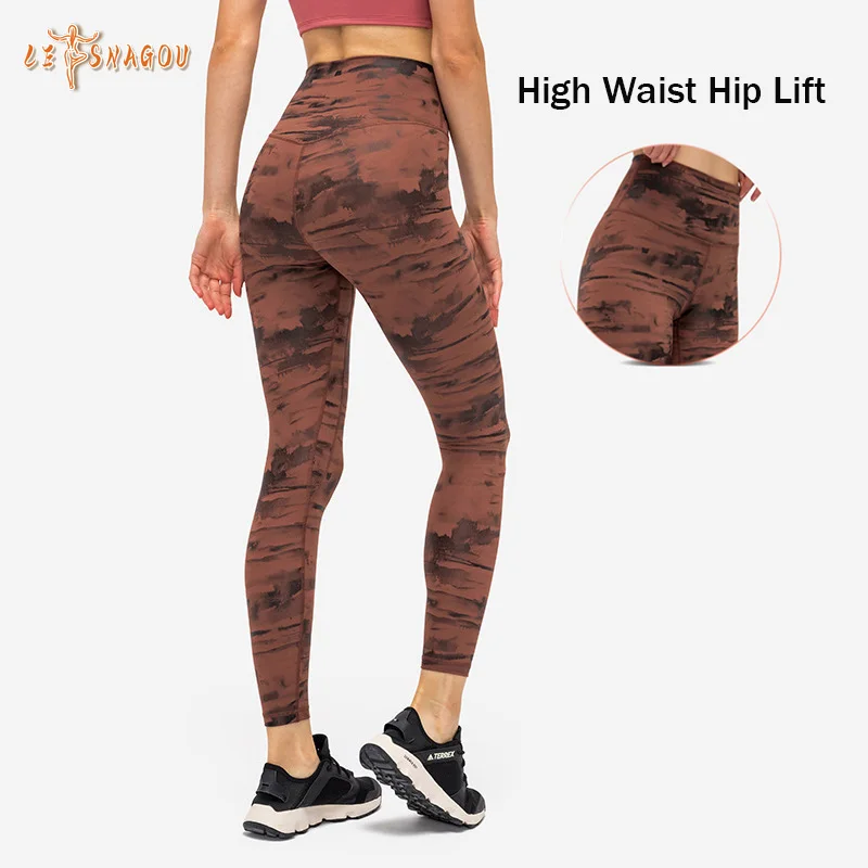 

LETSNAGOU Women Scrunch Butt Lifting Leggings Tie Dye Fitness Yoga Pants High Waist Sports Leggings Inner Pocket Push Up Tights