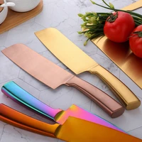 gold stainless steel titanium plated kitchen knife sharp meat cleaver western style fruit knife household creative kitchen tool