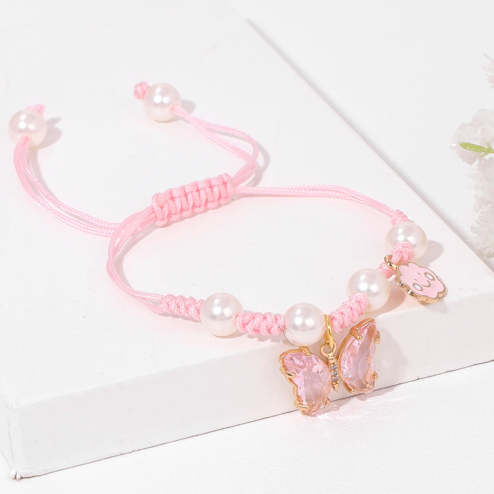 Модные браслеты с фиолетовыми бабочками и облаками очаровательные жемчужные