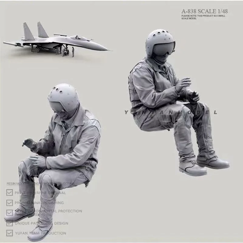 

NX WWII Air Force Pilot Resin Model Kit Tumei Colorless Self-Assembling Resin Figure