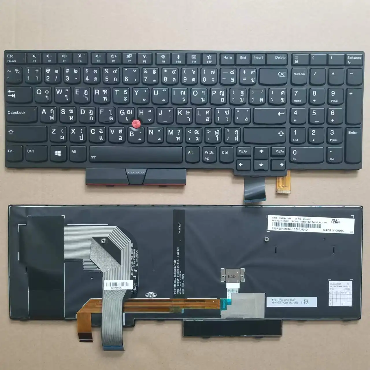 

Новая тайская клавиатура TI с подсветкой для Lenovo IBM Thinkpad P51S P52S T570 T580, черная, SN20P41634 01HX292 SN8361BL1
