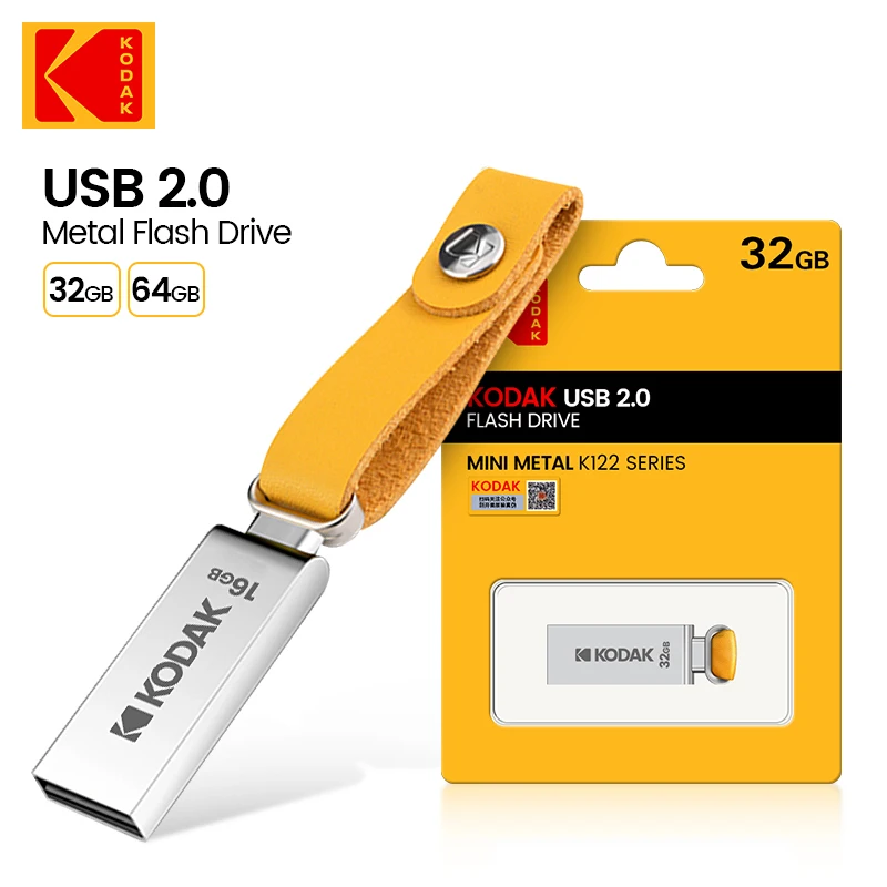 

100% металлические USB флеш-накопители KODAK, шнурок для ключей, флеш-накопитель USB2.0, флеш-накопитель 32 ГБ, 64 ГБ, 128 ГБ для автомобиля, ноутбуков, десверсов, MacBook