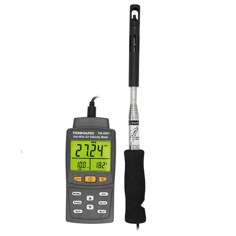 

Digital Hot Wire Anemometer Air Flow (volume) Calculation Temperature Humidity Air speed Measurement TM-4001