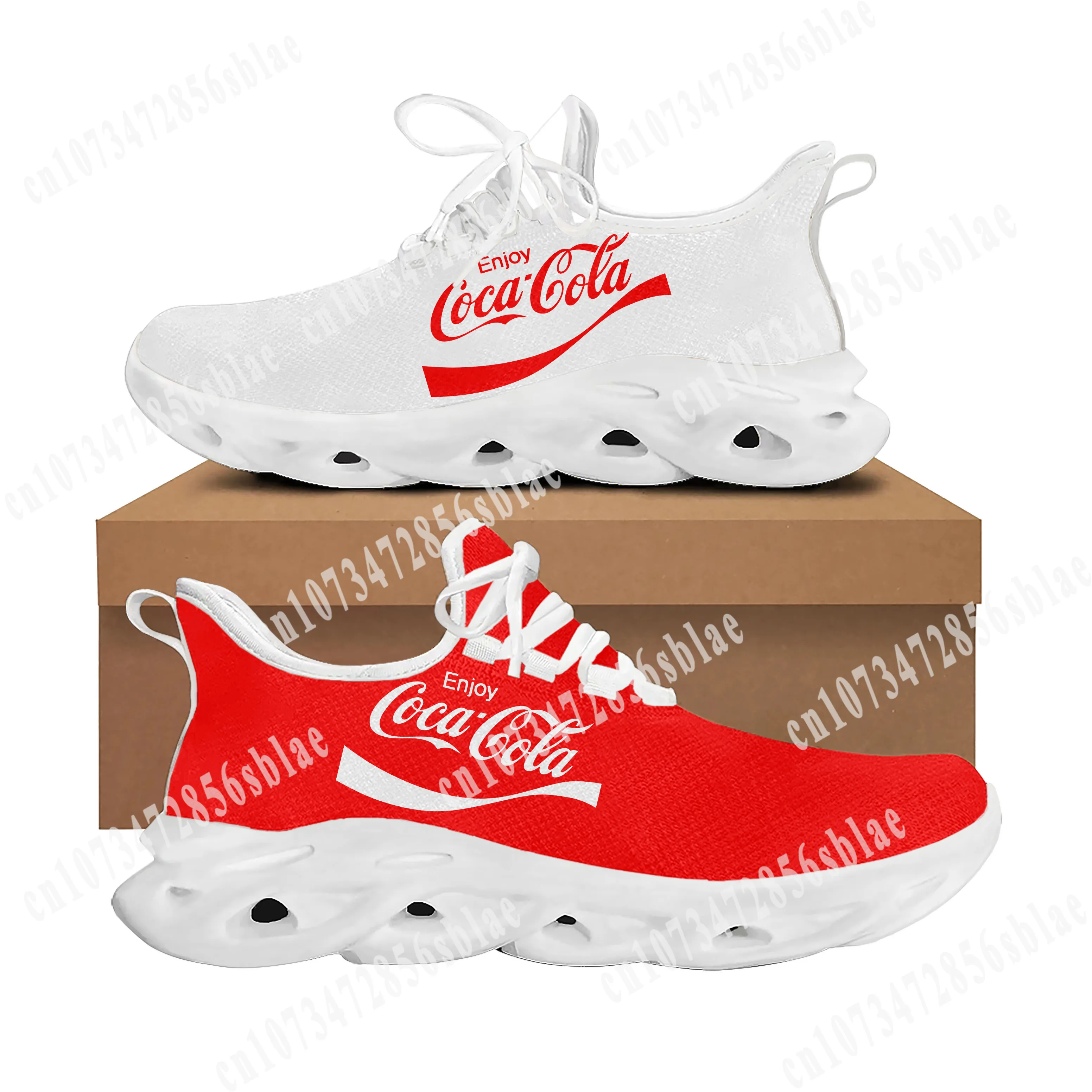 

Coca Flats Sneakers Mens Womens Sports Running Shoes Cola High Quality Sneaker Customization Shoe Lace Up Mesh Footwear White