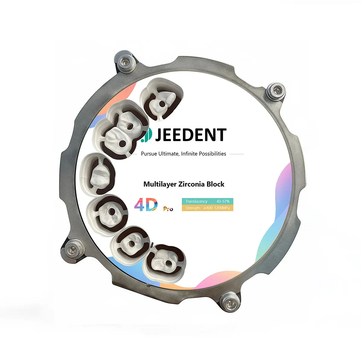 JEEDENT 4DPRO Высокопрочный многослойный циркониевый блок 98 мм, суперпрозрачный оксид циркония для CADCAM-систем в зуботехнических лабораториях (art.: 3920dc0b41384) - 3920dc0b41384