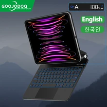 GOOJODOQ Magic Keyboard Case for iPad Pro 11 12.9 12 9 iPad Air 5 Air 4 10.9 Backlight LCD Display Keyboard  Smart Cover Korean