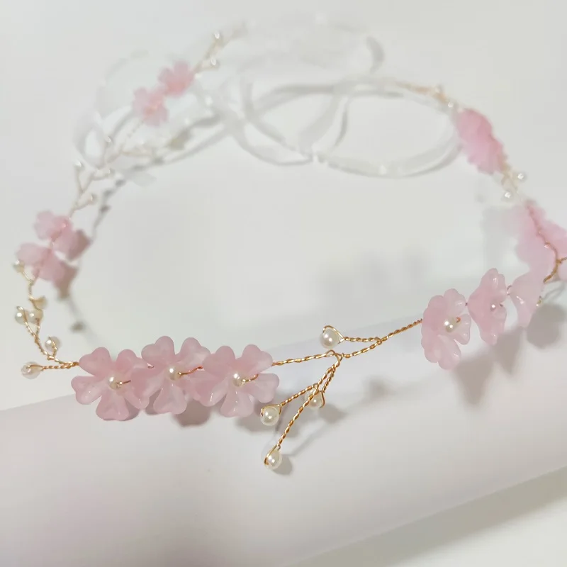 Венок с цветочной короной гирлянда для невесты лентой венок причастия повязка на