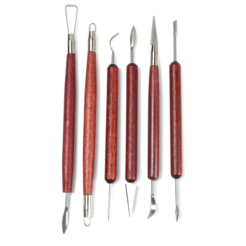 

6pcs Clay Sculpting Kit Sculpt Smoothing Wax Carving Pottery Ceramic Tools Polymer Shapers Modeling Carved Tool Perfect