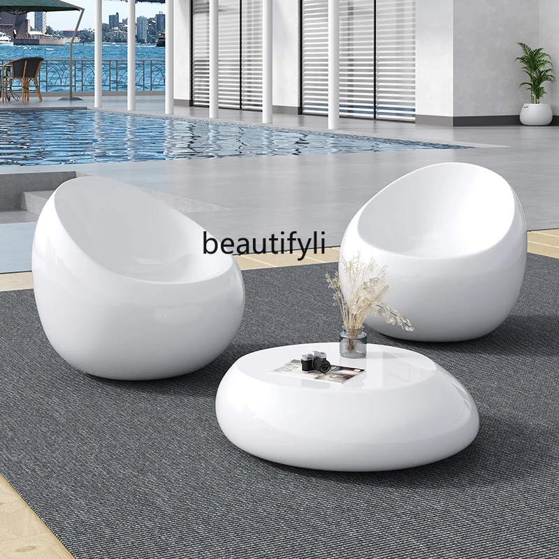 

zq FRP Sofa Tea Table Combination Customized Shopping Mall Creative Art Art Gallery Casual Seat Public Rest Area Chair