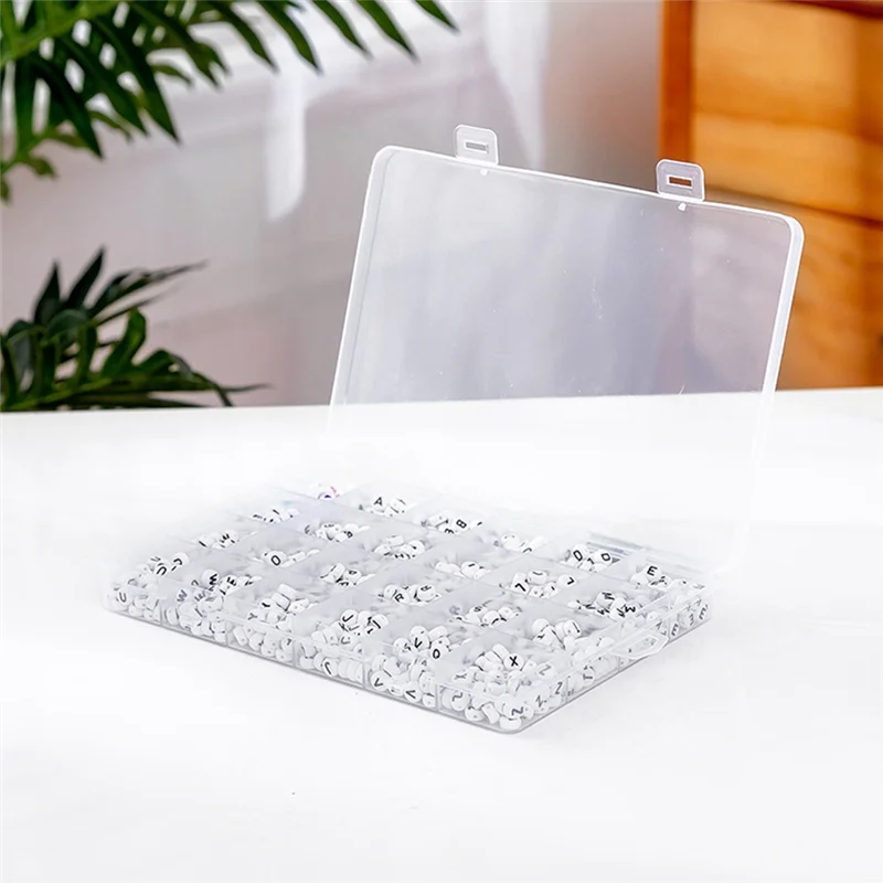 1200 шт. акриловые бусины и буквы английского алфавита