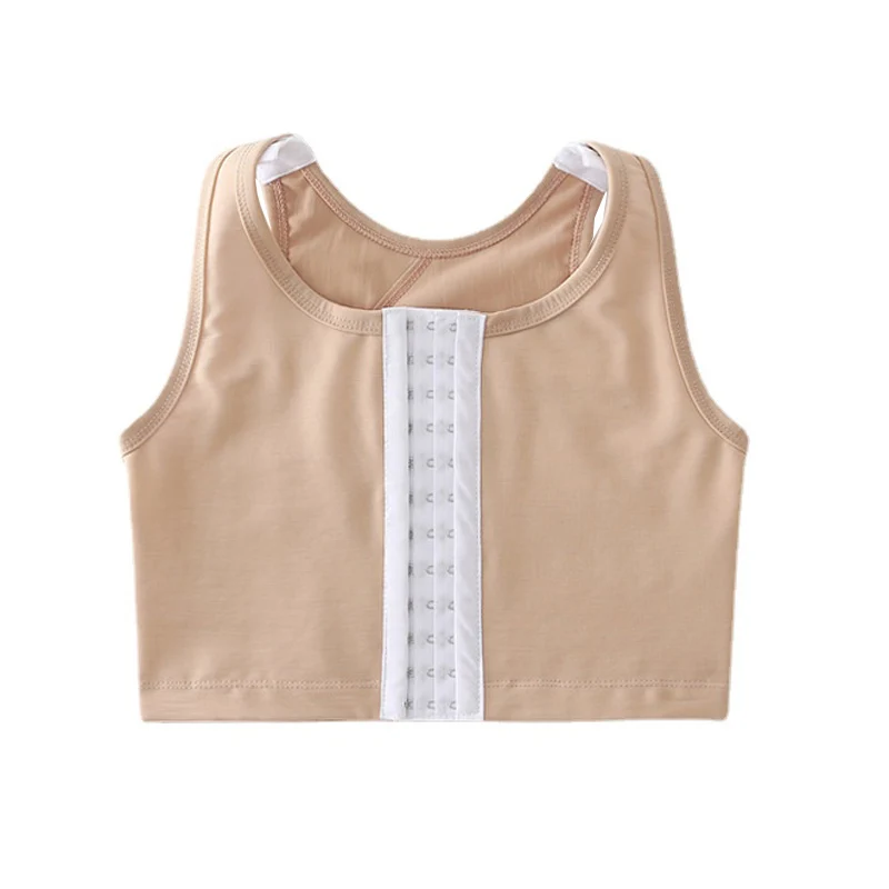 HaleyChan Women's Corset Underwear Trans Les Lesbian Tomboy Front 3 Rows Hook Chest Binder Mesh Breathable Plus Size Corset Top