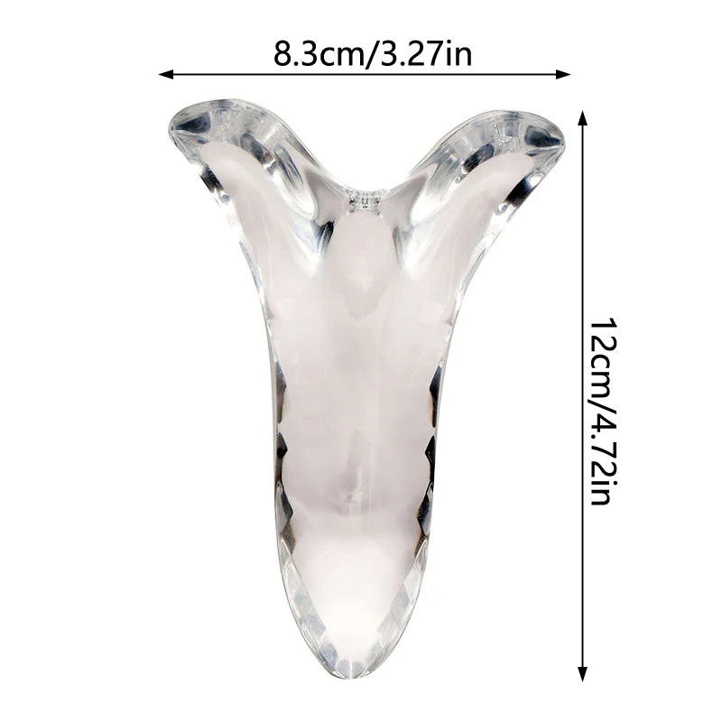 Прозрачная кристаллическая пластина Guasha Y-образная лифтинг лица против морщин