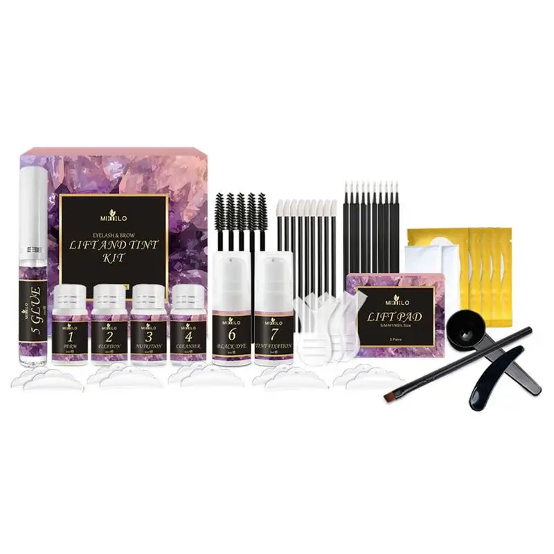 

Lash Lift And Tint Kit Eyelash Tint Kit Brow Lamination Kit For Lash Brow Tint Semi-Permanent Eyelash Perm Kit For Salon DIY At