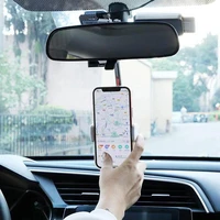 car phone holder 360 degrees rotating car rearview mirror mount gps phone holder for 47 71mm wide smartphones
