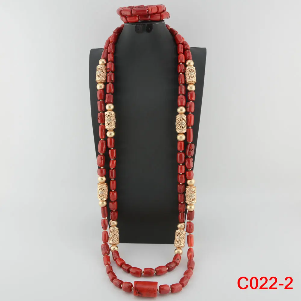 Роскошное оригинальное ожерелье из оранжевого кораллового бисера нигерийский