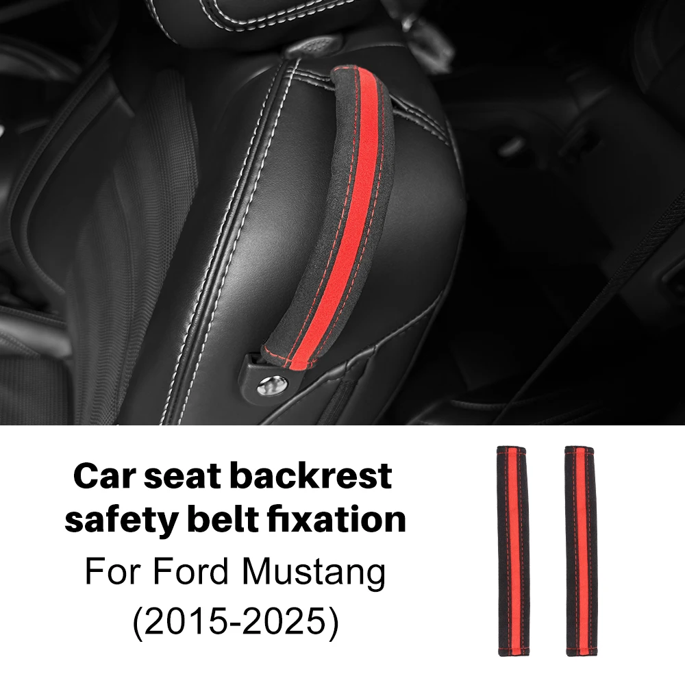 

Автомобильный ремень безопасности с пряжкой для Ford Mustang GT Dark Horse EcoBoost 2015-2024 2025 аксессуары Замшевый кожаный зажим протектор
