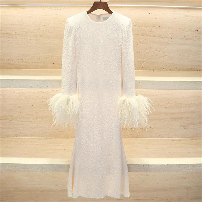 Женские платья Новое высококачественное длинное платье из смеси блесток на