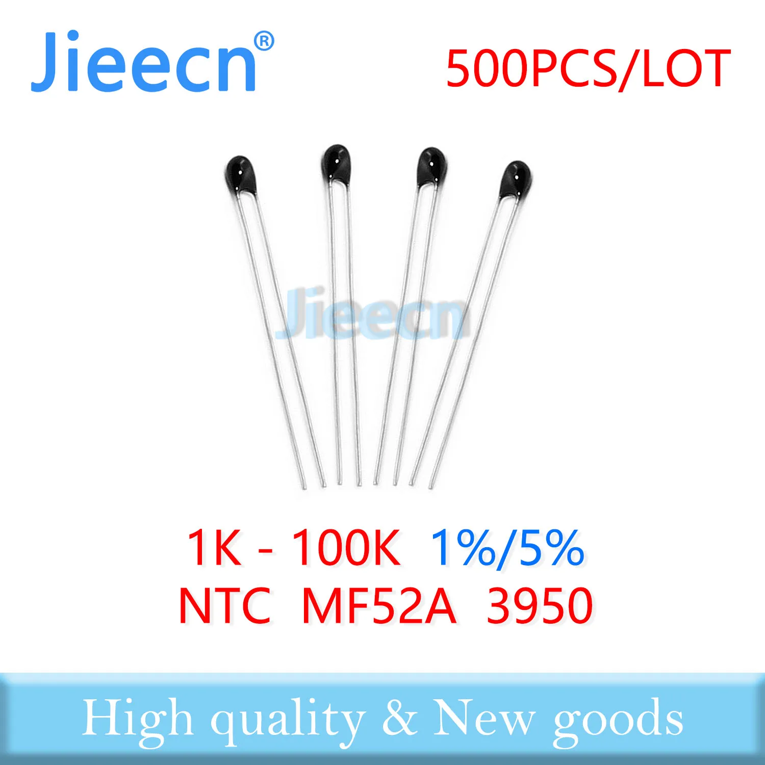 500 шт. NTC термистор терморезистор MF52 NTC-MF52AT 1K 2K 3K 4.7K 5K 6.8K 10K 15K 20K 30K 40K 47K 50K 100K 3950 103 104 Ом