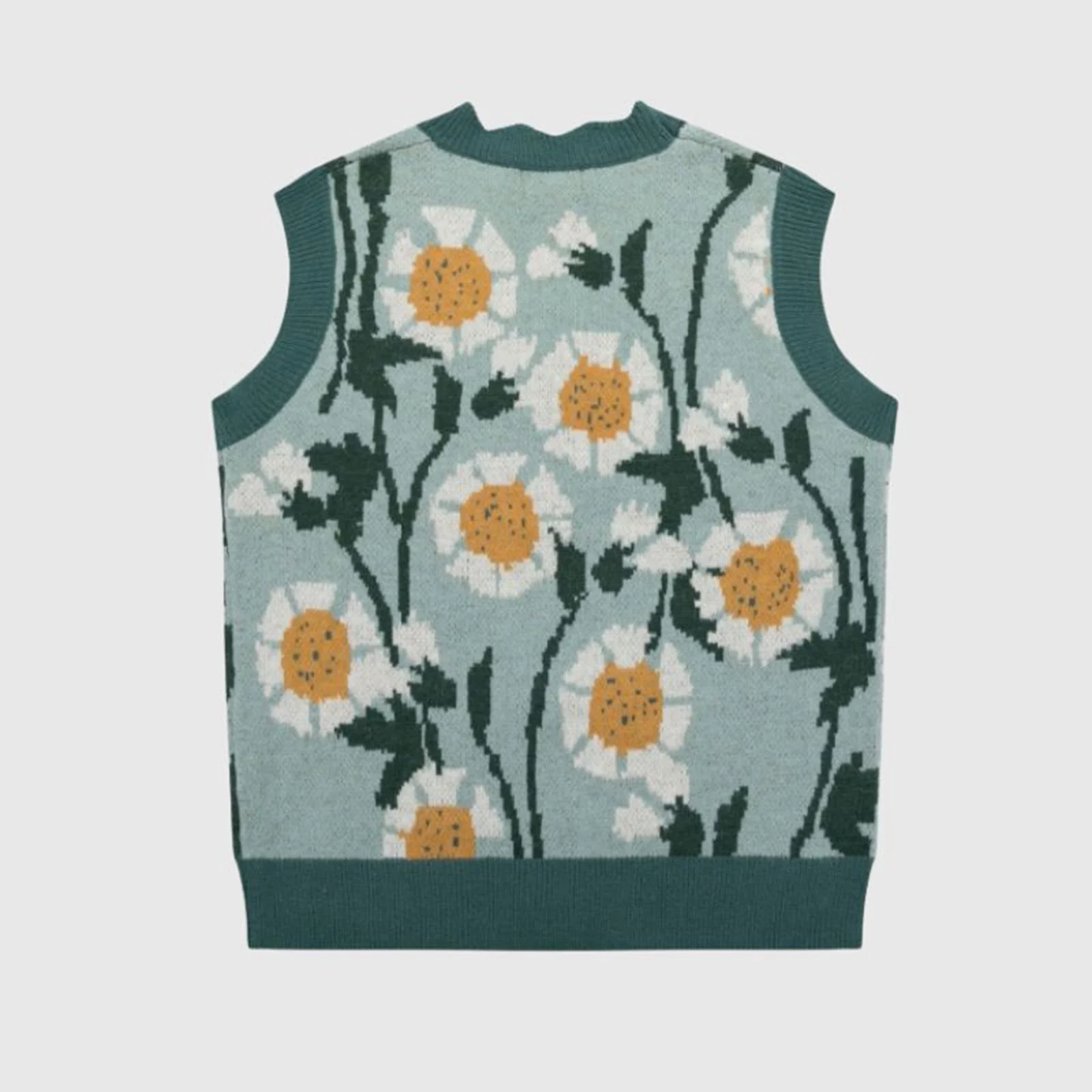 Gaono женский вязаный жилет Y2K винтажный кардиган без рукавов с цветочным принтом и