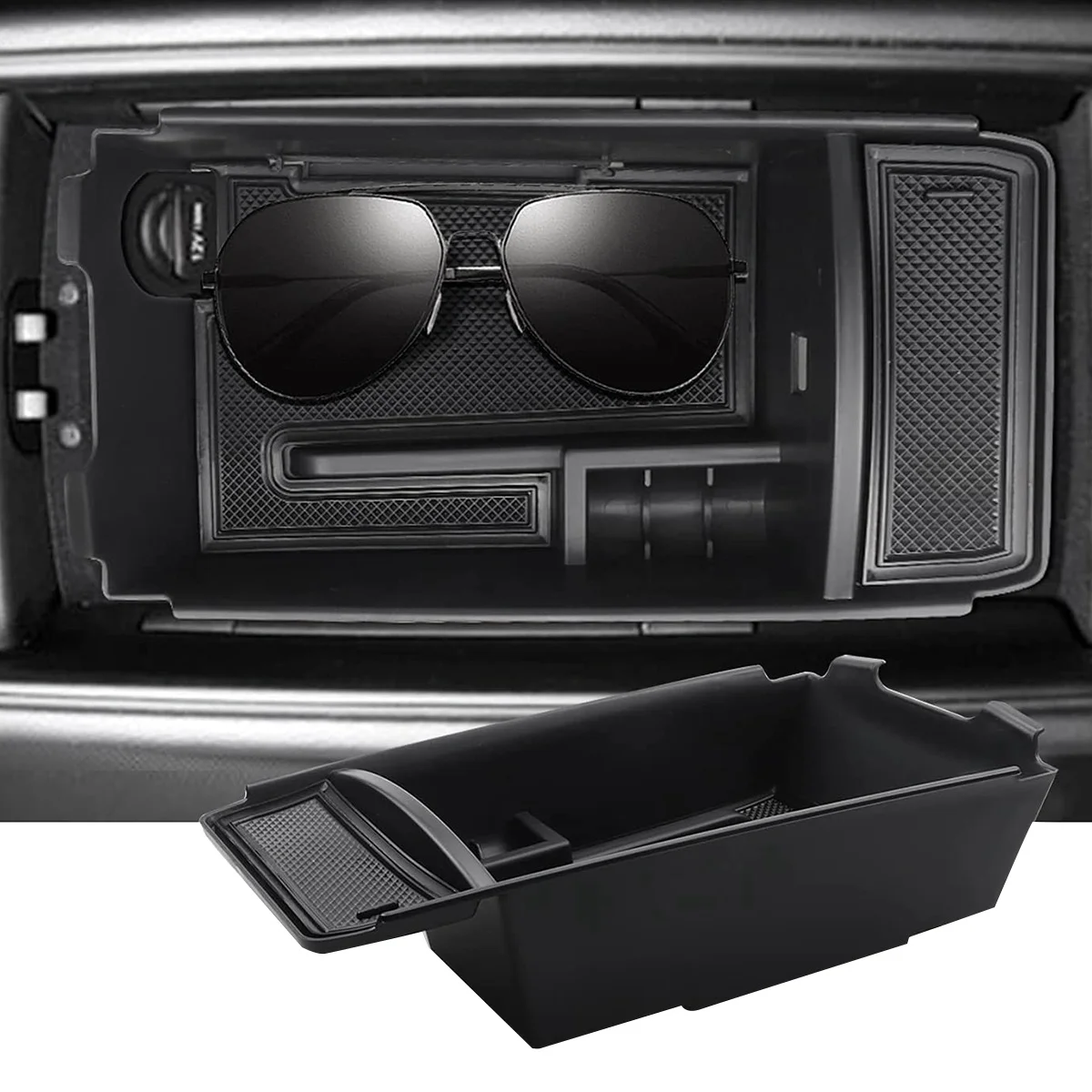 

Car Central Console Armrest Storage Box Holder Interior Organizer Glove Tray for Genesis G80 2021