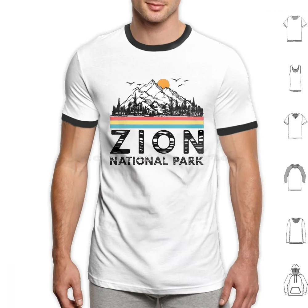 

Винтажная Футболка Zion в стиле ретро с изображением национального парка, горы, футболка большого размера, 100% хлопок, Zion, национальный парк, Zion Mount