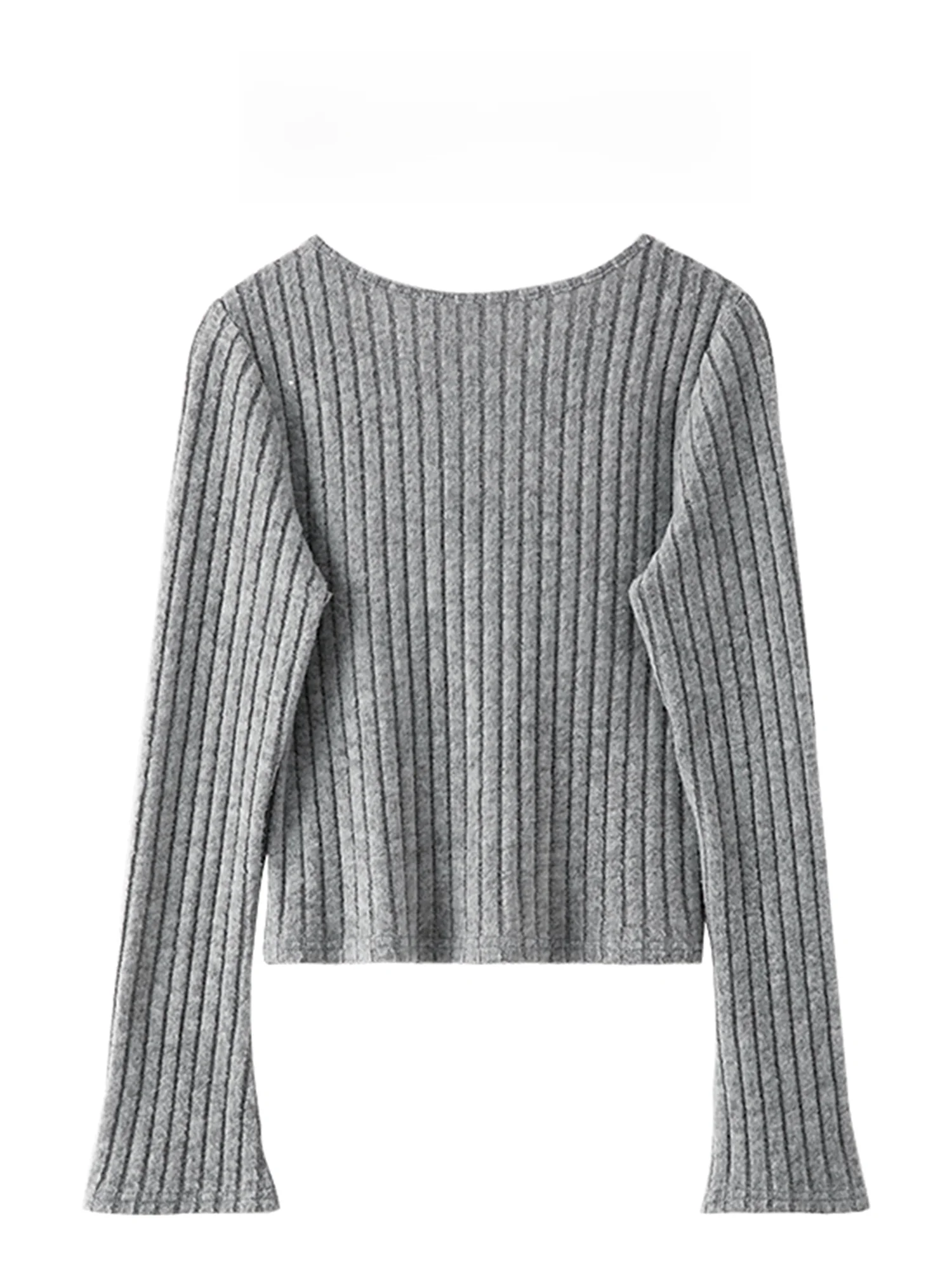 Серая нижняя рубашка для женщин осень и зима 2024 новый облегающий пуловер