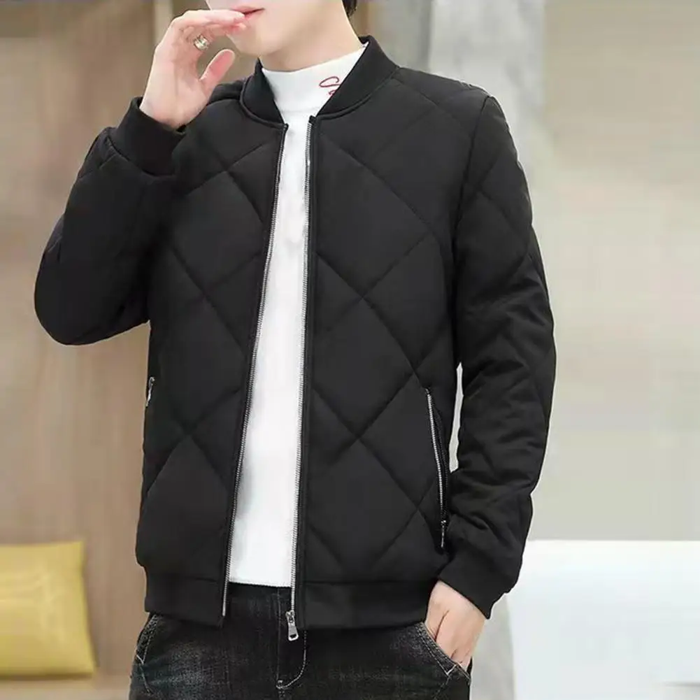 

Stylish Thicken Cotton Padded Windbreaker Men Coat Male Windproof