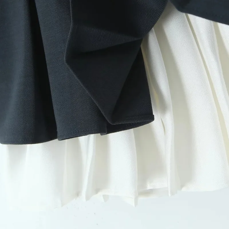 Стильная плиссированная юбка с высокой талией в американском стиле для женщин