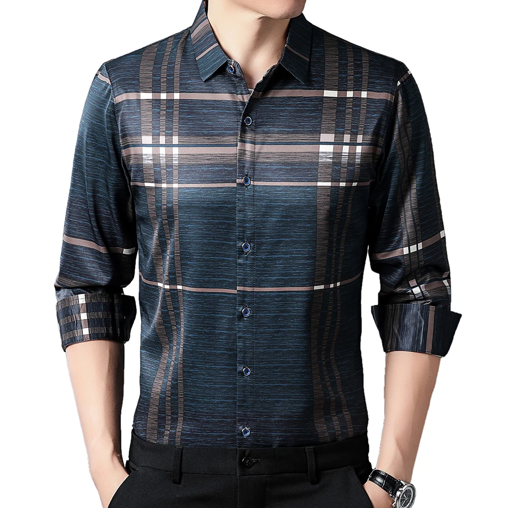 2022 new designer striped mens shirts for men clothing korean fashion long sleeve shirt luxury dress casual clothes jersey 7783