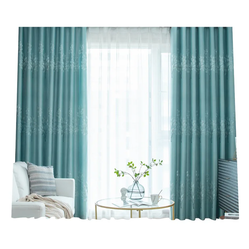 Curtains for Living Dining Room Bedroom Jacquard Nordic Modern Luxury Morandi Color Pink Gray Green High Shading Heat Insulation | Дом и сад