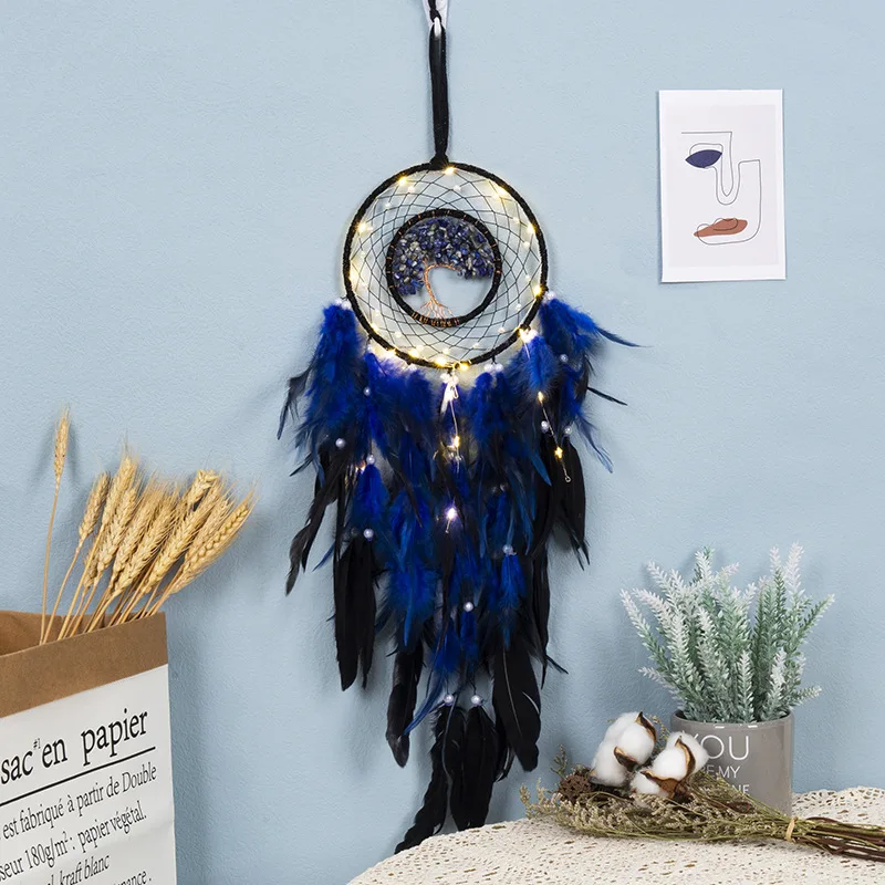

Wall Hanging Dreamcatchers Gem Crystal Tree Of Life Dream Catcher Home Decoration Room Wind Chimes Ornaments Dreamcatcher