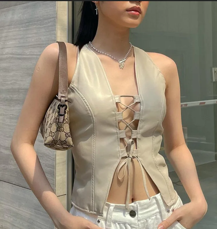 

Женская майка с V-образным вырезом, без рукавов