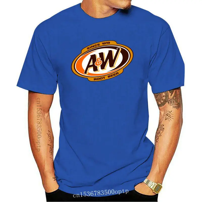 

Camiseta con logotipo de cerveza de raíz A & W para hombres y jóvenes, tallas nuevas