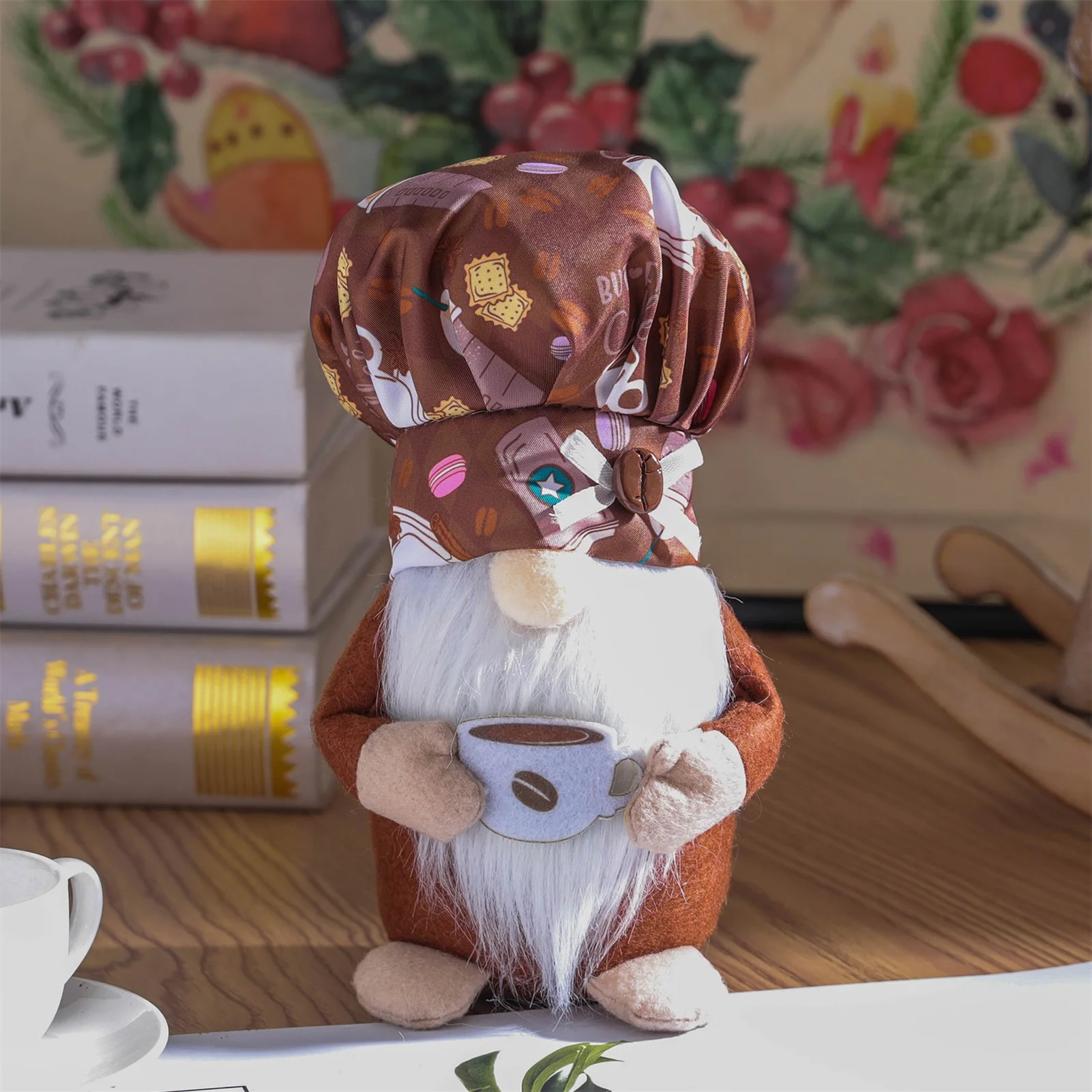 

Kitchen Chef Boy Gnome Plush Baker Dwarf Plush Coffee Handmade Farmhouse Swedish Decor Decor For Tiered Tray Shelf Table
