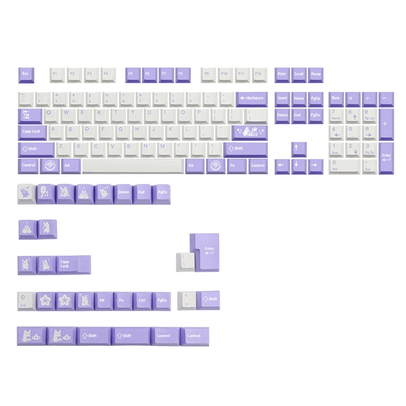 

135 Key/Set Tuzi Theme PBT Dye Subbed Keycap For MX Switch FL980 Mechanical Keyboard Gmk Keycap Key Caps