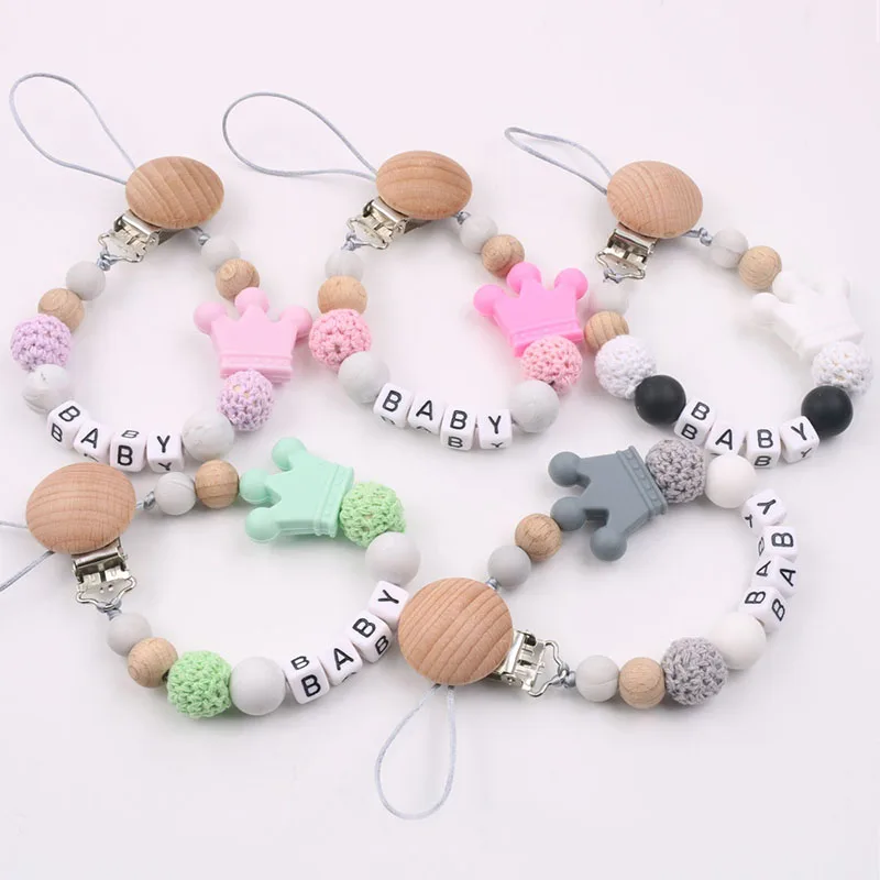 

Personalized Pacifier Clip Baby Name Custom Pacifier Clip Food Grade Silicone Pacifier Chain Safe And Harmless Platform Hot Sale