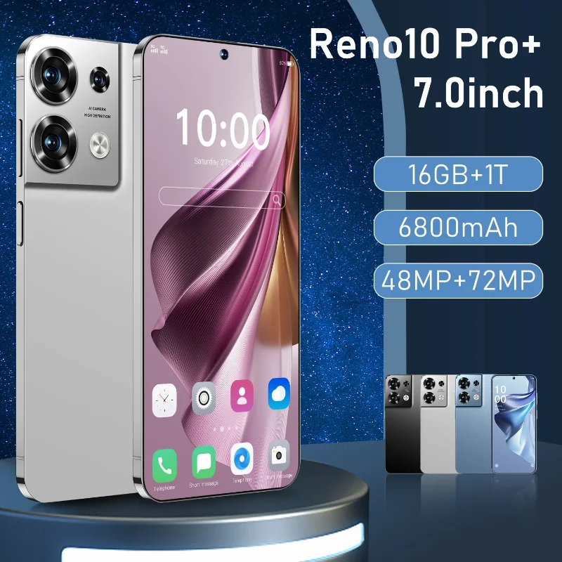 

Original Reno10 Pro Smartphone 7.0HD Full Screen Mobile Phone 16G+1TB Global Version 4G 5G Cellphones Android Unlocked Telephone