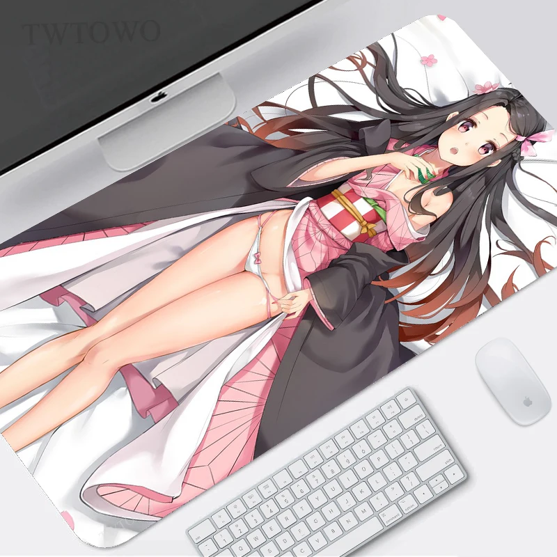 

Anime Demon Slayer Kimetsu No Yaiba Mouse Pad Gamer XL Mousepad XXL Mouse Mat Carpet Natural Rubber Office Mice Pad