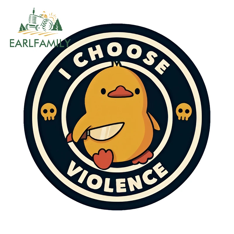 

EARLFAMILY 13 см x 13 см автомобильные наклейки с изображением утиного порока, нож, Забавный знак, логотип, крышка топливного бака, индивидуальная наклейка, графика зеркала заднего вида