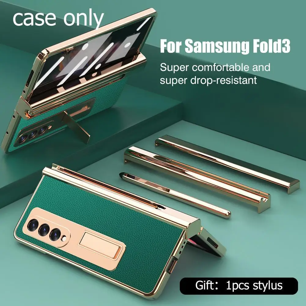 

Чехол для телефона Samsung Z Fold3 со слотом для ручки, защитный чехол, стеклянный чехол для Samsung Galaxy Z Fold 3