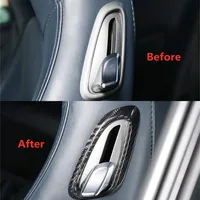 For Porsche 718 911 2012 -2019 4pcs Real Carbon Fiber Car Seat Adjuster Panel Sticker Cover Styling  Decorative Accessories