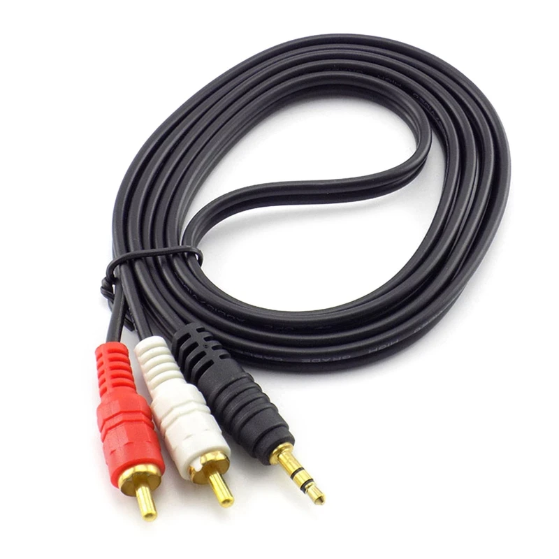 

3.5MM Audio Cable 3.5 Jack Male to 2RCA Male AUX Cord Wire Stretchable Spring Cable for Car Phone Headphone Speaker