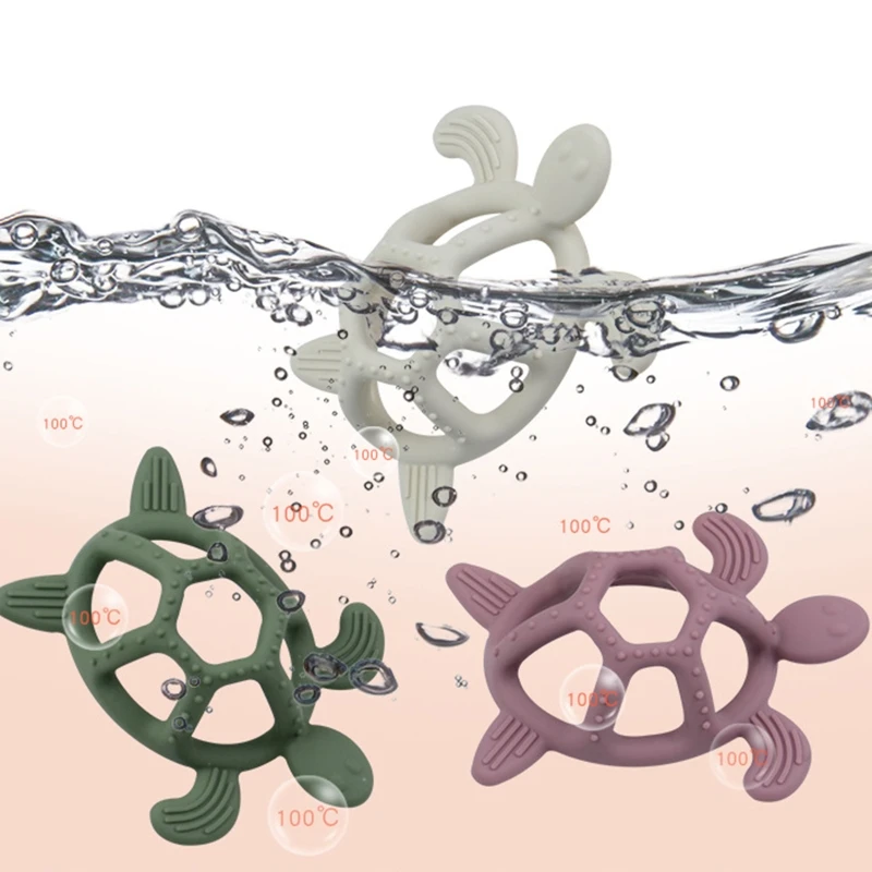 

Cartoon Cute Animal Sea Shape Teething Ring Baby Teether Silicone Beads Soother Molar Nursing Toy Dropshipping