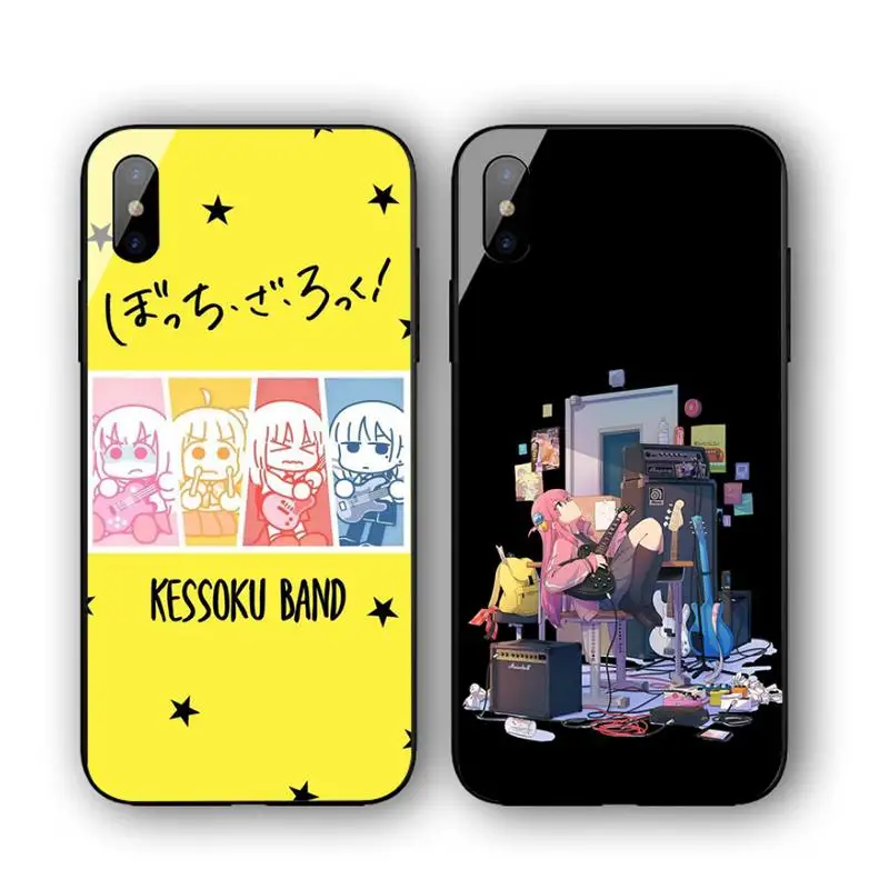 

Cute Cartoon Anime BOCCHI THE ROCK Phone Case For Iphone 11 12 13 14 Pro Max 7 8 Plus X Xr Xs Max Se2020 Tempered Glass Cove