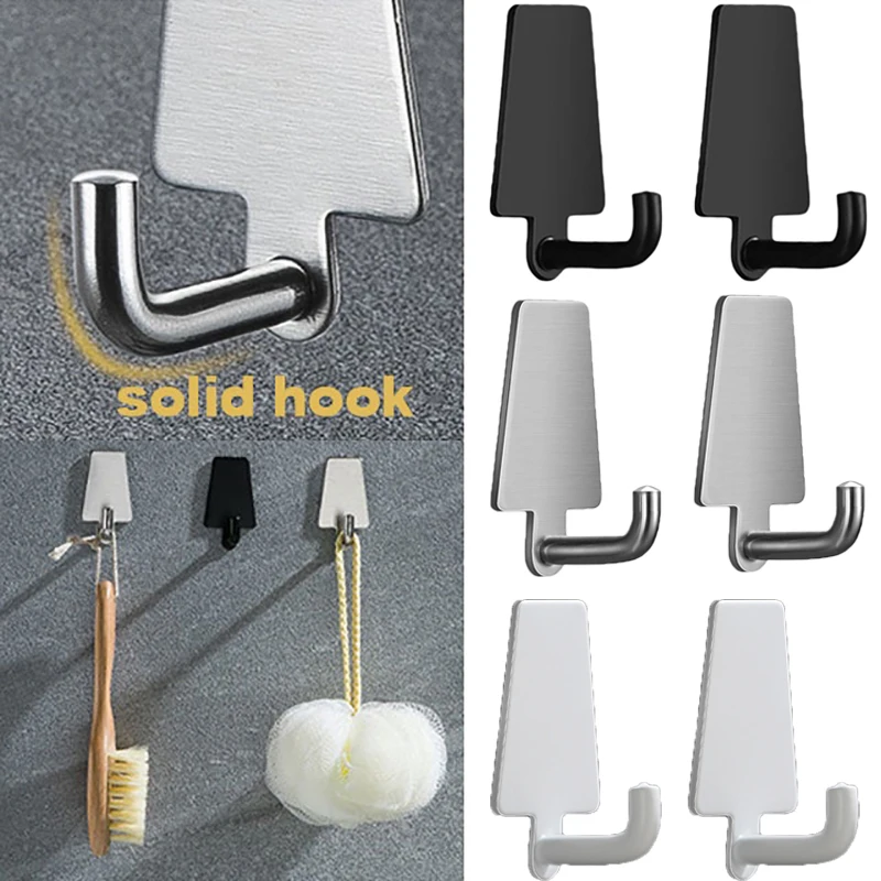 

Stainless Steel Self Adhesive Wall Coat Rack Key Holder Rack Towel Hooks Clothes Rack Hanging Hooks Bathroom Accessories